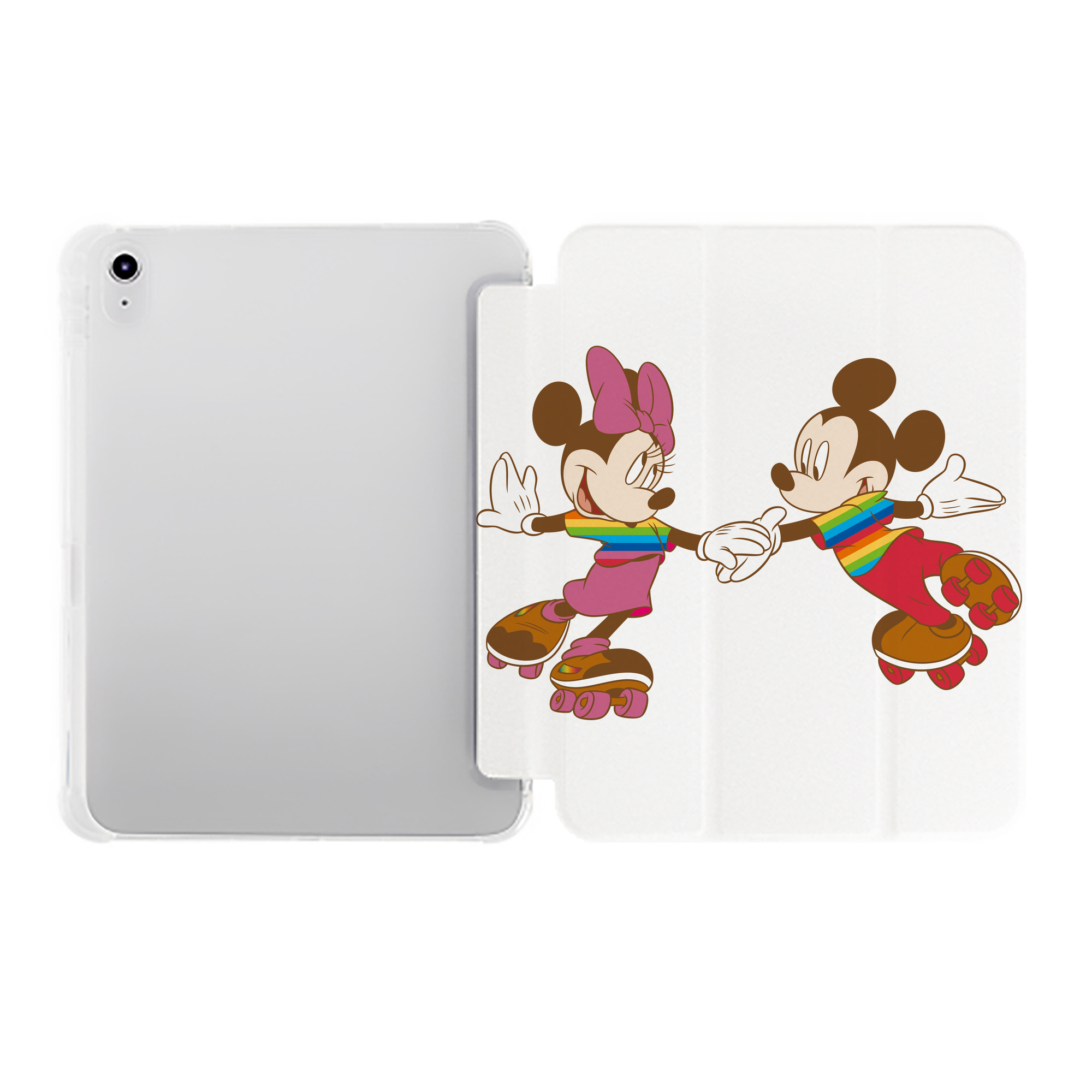 （画像用） ミッキーマウス Mickey Mouse IPad ケース ペン収納付き 三つ折りスタンド PUレザー×シリコン 対応機種9.5/10.5/10.9インチ